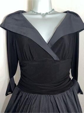 Joseph Ribkoff Black Dress with Charcoal Trim